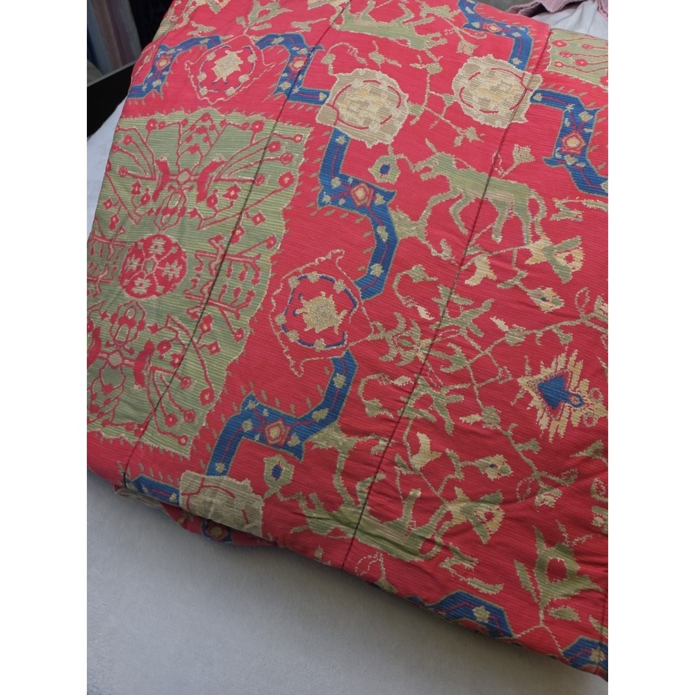 Vtg Ralph Lauren Conservatory Red Full/Queen Comforter Sateen Italy USA 80s 90s - Picture 8 of 8